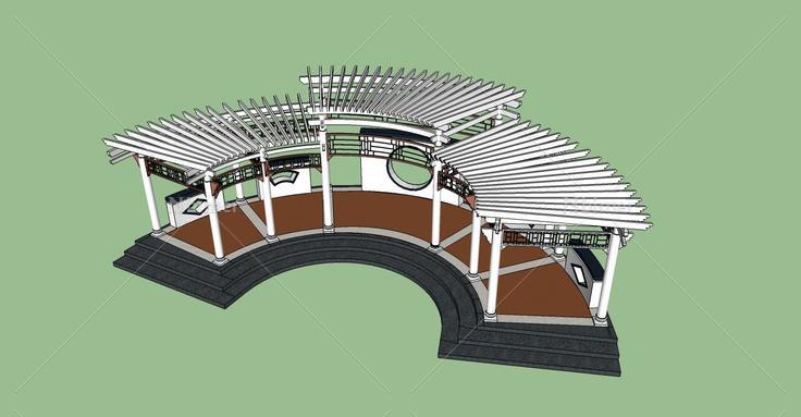 景观-廊架(74393)su模型下载