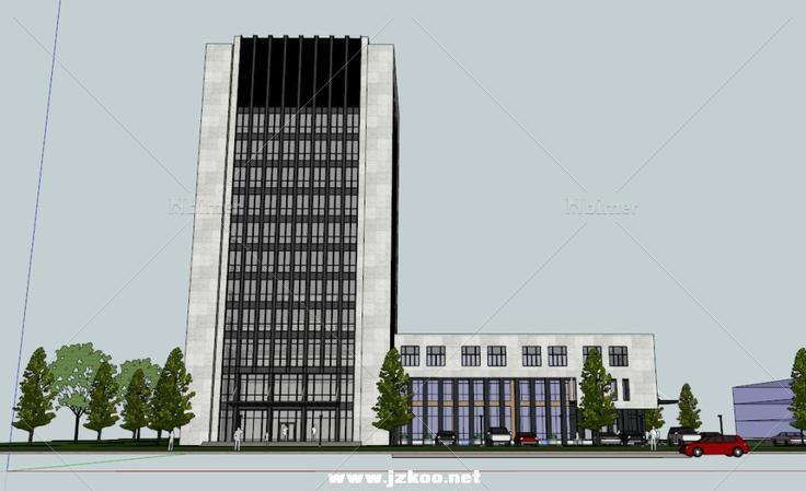高层办公楼，现代主义风格，12层