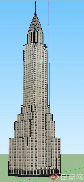 英式风格高层办公楼建筑设计su模型