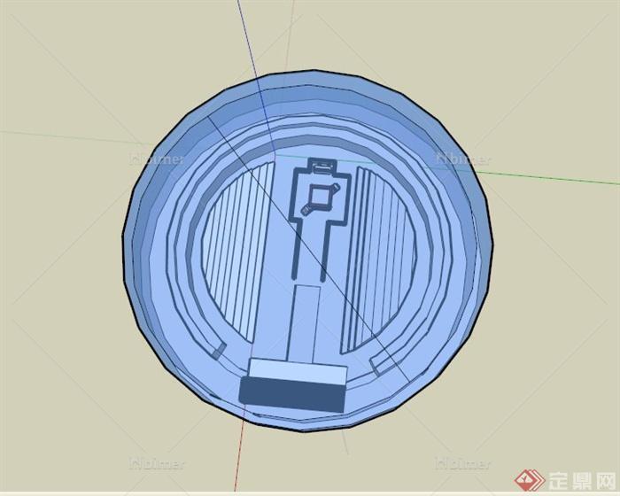 某现代圆形格斗场建筑设计SU模型