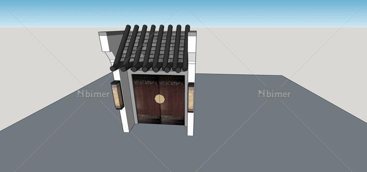 中式门头(70983)su模型下载