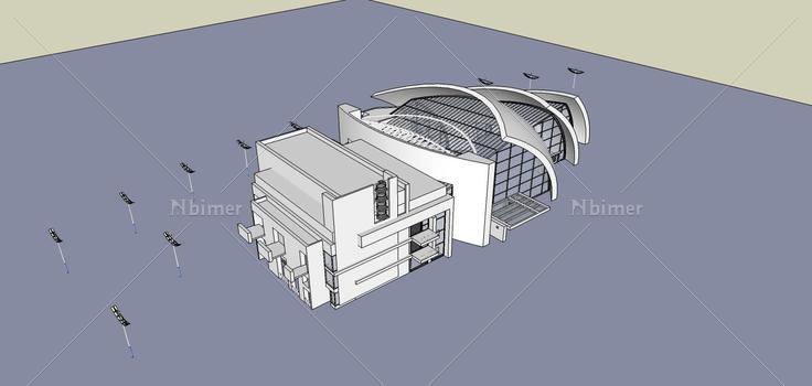 现代风格科技馆(75572)su模型下载