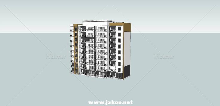 完整集合式住宅设计【建筑模型+室内】