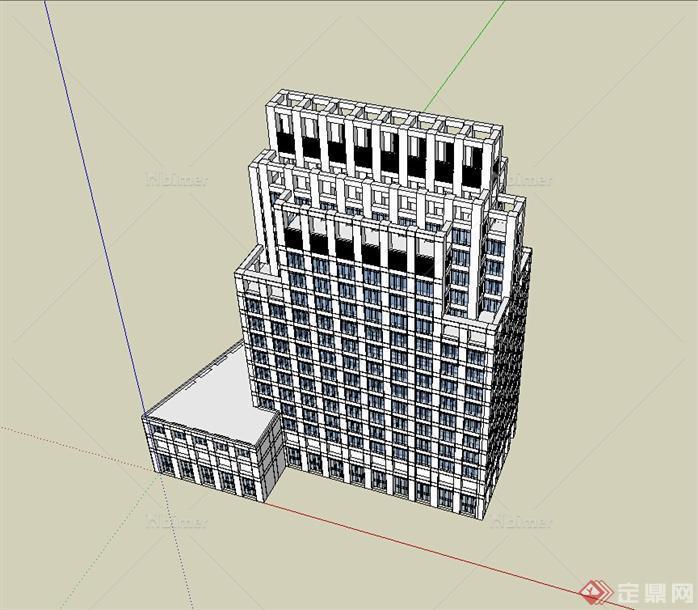 某个现代风格商业建筑设计方案SU模型