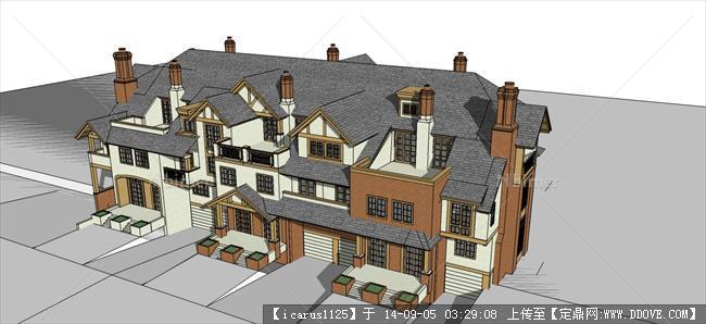 大型英式别墅建筑设计方案su模型