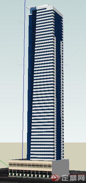 某独栋高层大厦建筑设计su模型