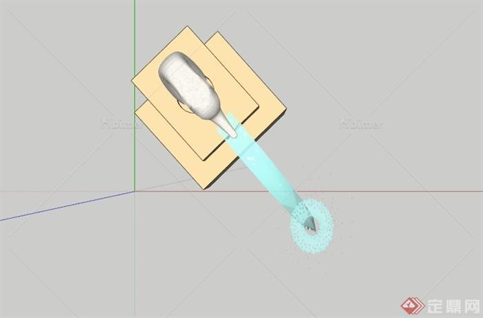 海马造型喷水雕塑设计SU模型