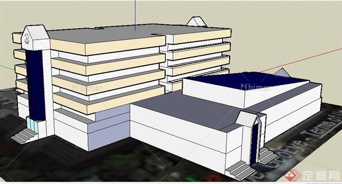 现代风格教会教堂建筑设计su模型