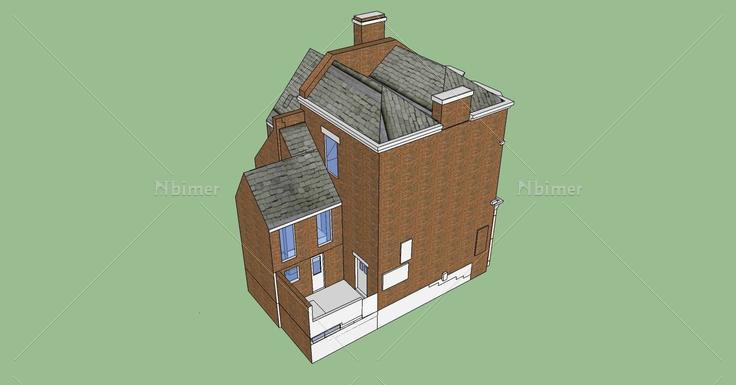 英式独栋别墅(79196)su模型下载