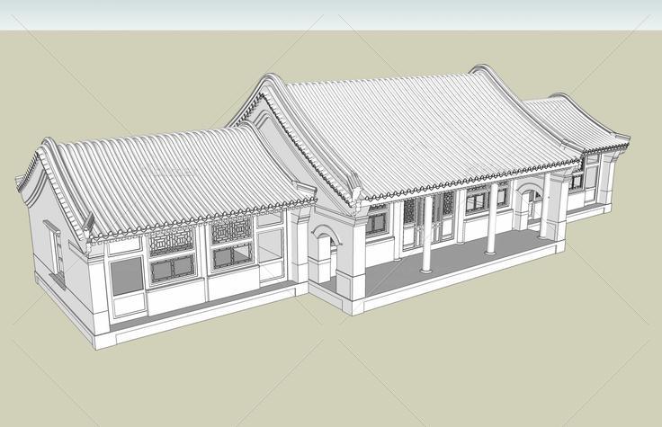 四合院正房(38793)su模型下载