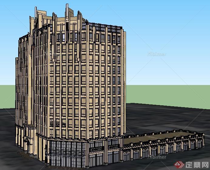 某现代风格卫生局办公大楼综合建筑设计su模型