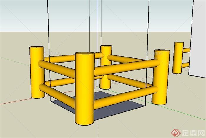 园林景观节点围挡设计SU模型