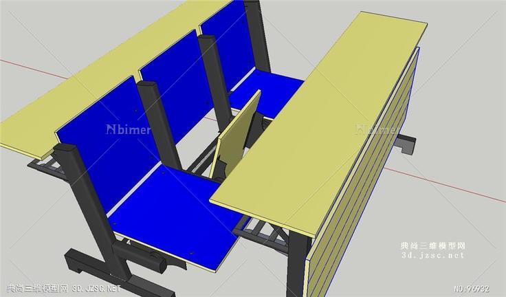 大学教室常见的桌椅SU模型