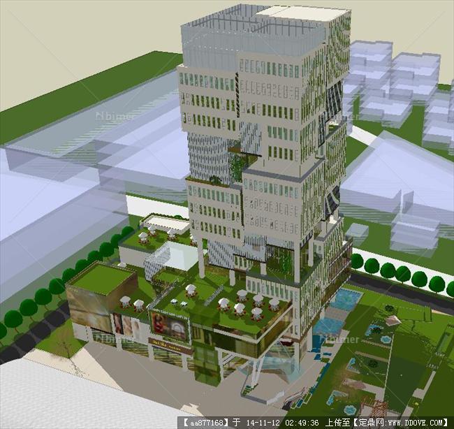 商业节能办公大厦建筑SU精致设计模型
