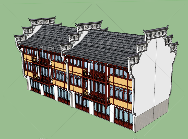 徽派图片建筑免费下载_格式:skp_大小:1024X760像