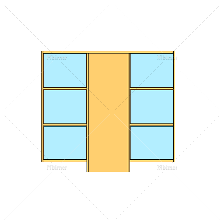 木质玻璃单开门（双侧窗）