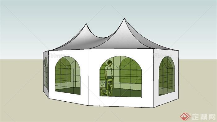 某休息房建筑设计SU模型1