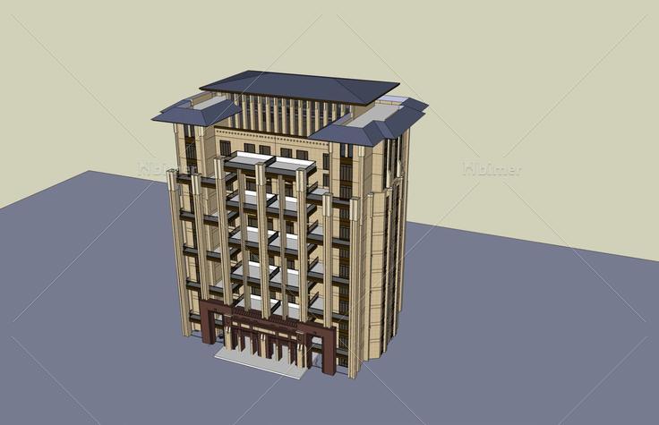 新古典风格小高层住宅楼(51000)su模型下载