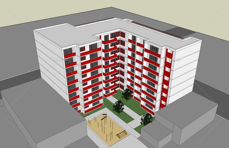 现代多层住宅公寓(47496)su模型下载