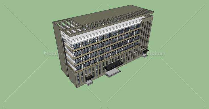 现代多层办公楼(71051)su模型下载