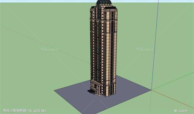 法式高层建筑SketchUp模型