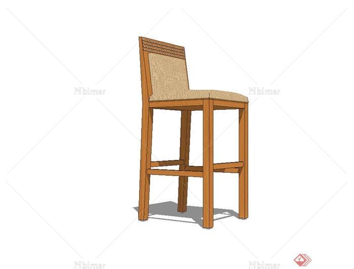 现代风格吧台坐凳椅设计su模型