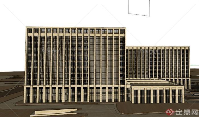 某城市办公中心办公建筑设计SU模型