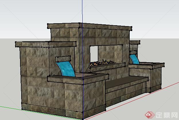 园林景观之水景小品设计方案SU模型1