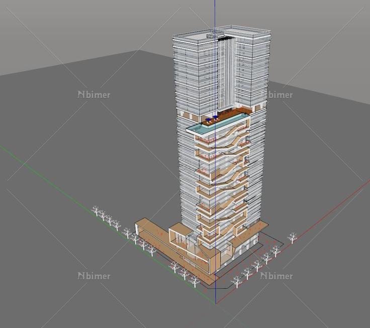 某办公建筑(71915)su模型下载