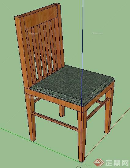 某木制靠椅整体su模型