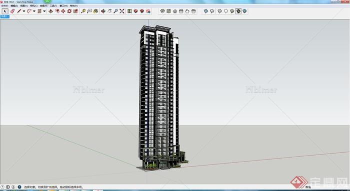 某高层现代住宅建筑设计SU模型