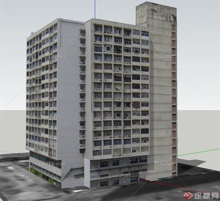 某多层乡镇宾馆建筑设计SU模型