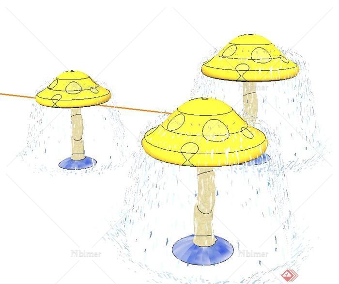园林景观节点小品蘑菇水亭设计SU模型