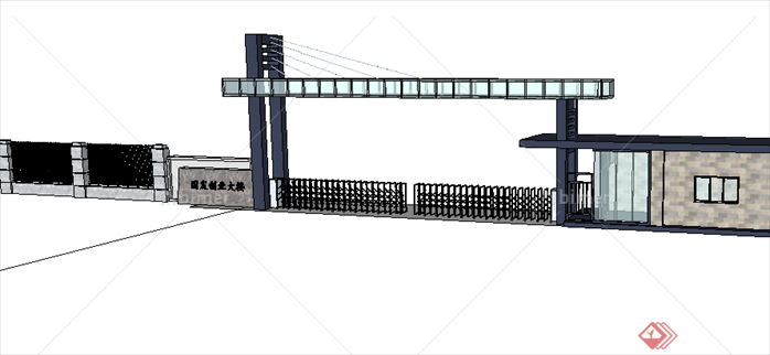 某现代风格园林景观大门设计SU模型素材35