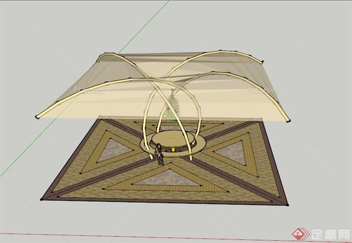 某现代风格遮阳亭设计SU模型