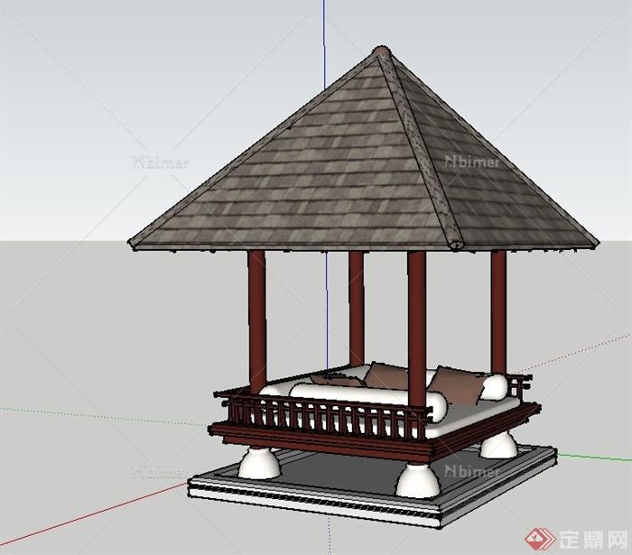 东南亚风情亭设计su模型[原创]