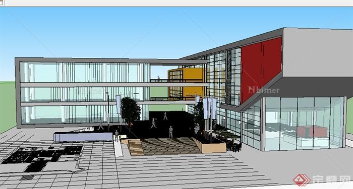 某特色教育教学建筑SU模型素材