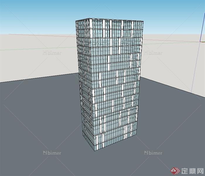 现代风格简单的办公写字楼设计su模型[原创]