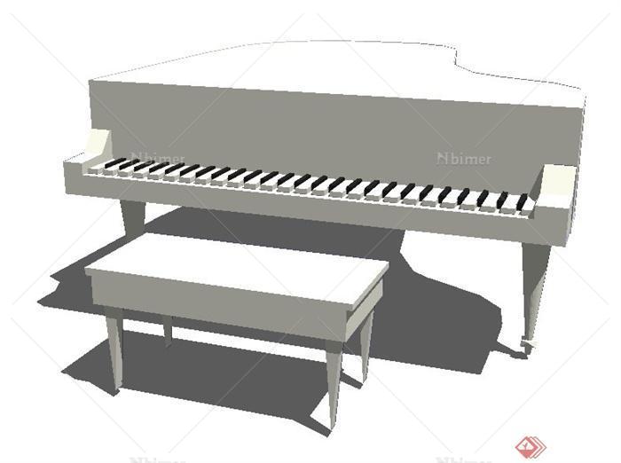 室内钢琴设计SU模型[原创]