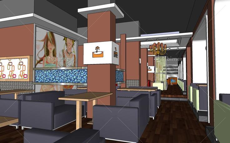咖啡店室内设计(103682)su模型下载