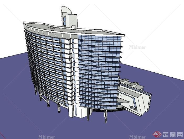 某栋酒店建筑设计SU模型