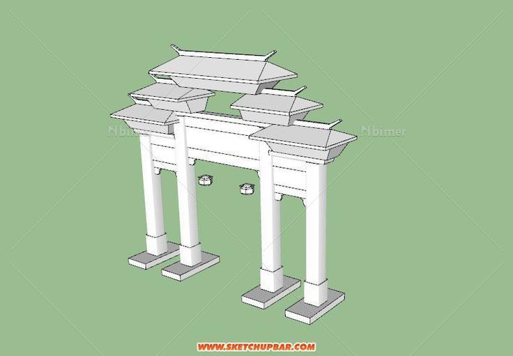 给大家分享3个牌坊的模型