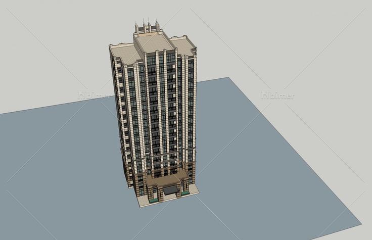 新古典风格高层住宅楼(51673)su模型下载
