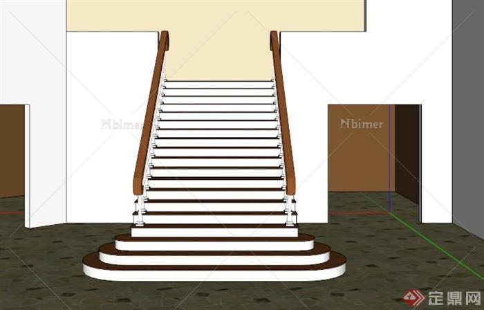 欧式室内楼梯设计SU模型[原创]