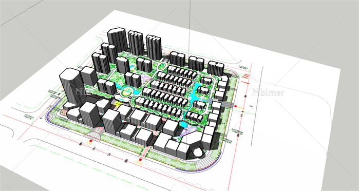 某CBD商业区景观设计SU模型[原创]