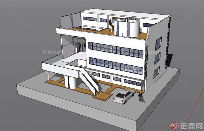 柯布西耶作品——加歇别墅建筑设计su模型