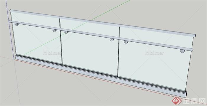 玻璃围栏设计SU模型