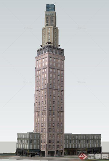 现代高层旅游中心办公建筑设计SU模型