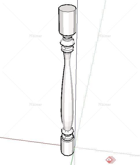 一个栏杆节点围栏杆SU模型