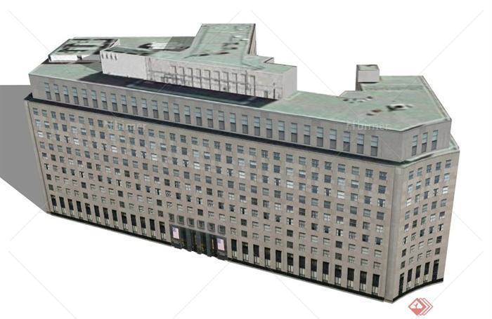拉法叶酒店大楼建筑设计SU模型